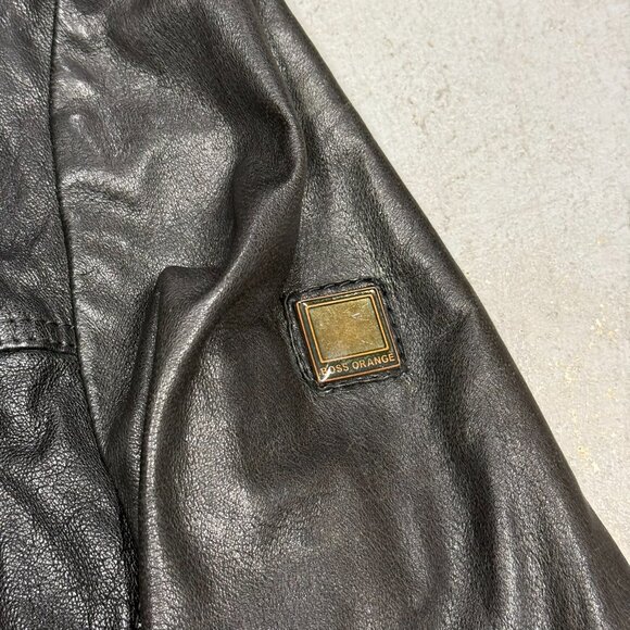 Hugo Boss Lamb Leather Jacket Motorcycle GR-Joetze Black Small - Picture 3 of 16